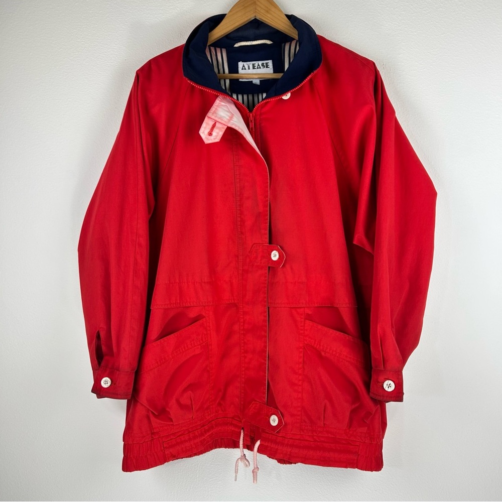 Vtg ATEASE Classic Red 80s Sailing Jacket Men’s Large